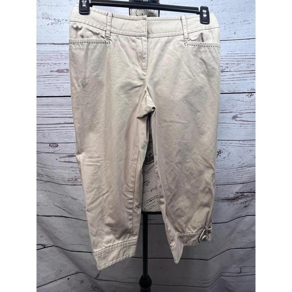 Loft Marisa Tan Cropped Pants Size 6 Cotton Blend Womens